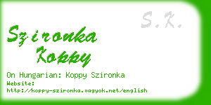 szironka koppy business card